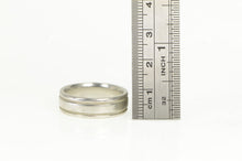 Load image into Gallery viewer, Platinum 7.0mm Grooved Novel Wedding Band Ring