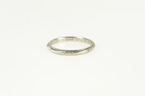 Platinum 2.2mm Art Deco Ornate Wedding Band Ring