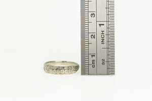 Platinum Art Deco Orange Blossom Wedding Band Ring
