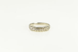 Platinum Art Deco Orange Blossom Wedding Band Ring