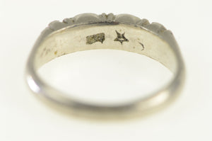 Platinum Art Deco Orange Blossom Wedding Band Ring