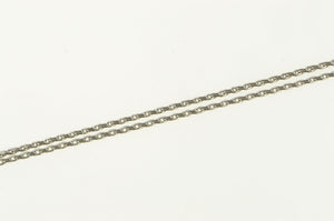 Platinum 1.3mm Wheat Palma Link Woven Chain Necklace 18"