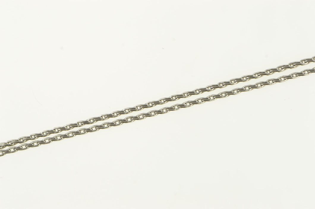 Platinum 1.3mm Wheat Palma Link Woven Chain Necklace 18