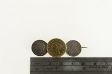 Load image into Gallery viewer, Sterling Silver 1857-97 US Canadian Coin Solid Gold Pin/Brooch