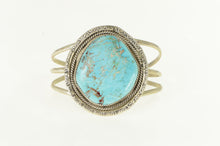 Load image into Gallery viewer, Sterling Silver Southwestern Turquoise Ornate Cuff Bracelet 6.75&quot;