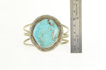 Load image into Gallery viewer, Sterling Silver Southwestern Turquoise Ornate Cuff Bracelet 6.75&quot;