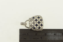 Load image into Gallery viewer, 10K Sapphire Diamond Purse Handbag Fashion Pendant White Gold