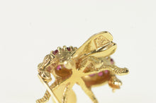 Load image into Gallery viewer, 14K Diamond Ruby Honey Bumble Bee Lapel Pin/Brooch Yellow Gold