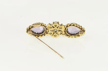Load image into Gallery viewer, 14K Amethyst Pearl Cluster Ornate Vintage Pin/Brooch Yellow Gold