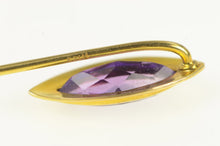 Load image into Gallery viewer, 14K Marquise Amethyst Vintage Statement Stick Pin Yellow Gold