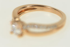 14K 0.60 Ctw Diamond Classic Engagement Ring Rose Gold