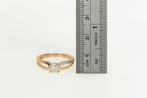 14K 0.60 Ctw Diamond Classic Engagement Ring Rose Gold