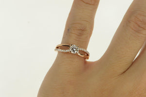 14K 0.60 Ctw Diamond Classic Engagement Ring Rose Gold