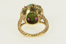 Load image into Gallery viewer, 14K 1960&#39;s Natural Emerald Ruby Statement Ring Yellow Gold