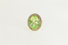 Load image into Gallery viewer, 14K Filigree Lime Quartz Ornate Floral Ring White Gold