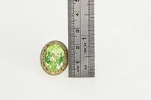 Load image into Gallery viewer, 14K Filigree Lime Quartz Ornate Floral Ring White Gold