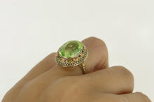 Load image into Gallery viewer, 14K Filigree Lime Quartz Ornate Floral Ring White Gold