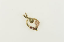 Load image into Gallery viewer, 10K Black Hills Leaf Diamond Garnet Charm/Pendant Yellow Gold