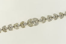 Load image into Gallery viewer, 18K Over 14 Ctw Marquise Graduated Diamond Bracelet 7&quot; White Gold