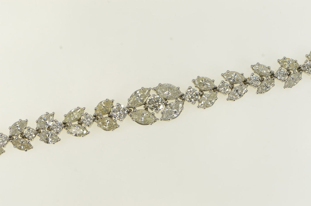 18K Over 14 Ctw Marquise Graduated Diamond Bracelet 7