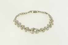 Load image into Gallery viewer, 18K Over 14 Ctw Marquise Graduated Diamond Bracelet 7&quot; White Gold