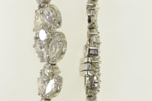 Load image into Gallery viewer, 18K Over 14 Ctw Marquise Graduated Diamond Bracelet 7&quot; White Gold