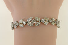 Load image into Gallery viewer, 18K Over 14 Ctw Marquise Graduated Diamond Bracelet 7&quot; White Gold