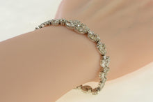 Load image into Gallery viewer, 18K Over 14 Ctw Marquise Graduated Diamond Bracelet 7&quot; White Gold