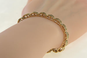 10K 2.00 Ctw Baguette Diamond Curved Bar Bracelet 6.75" Yellow Gold