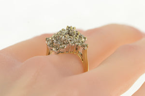 14K 2.50 Ctw Diamond Cluster Vintage Cocktail Ring Yellow Gold