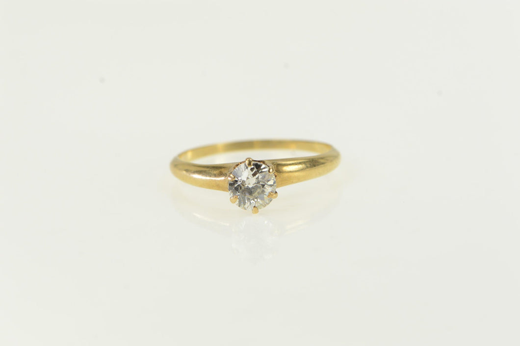 14K Victorian 0.70Ct OMC Diamond Engagement Ring Yellow Gold