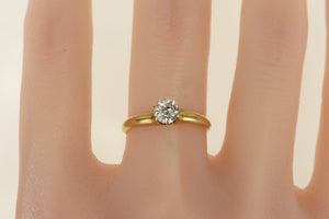 14K Victorian 0.70Ct OMC Diamond Engagement Ring Yellow Gold