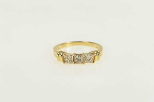 14K 1.00 Ctw Princess Diamond Engagement Ring Yellow Gold