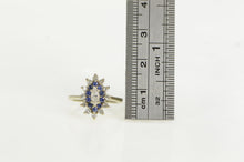 Load image into Gallery viewer, 14K 0.65 Ctw Marquise Sapphire Diamond Halo Ring White Gold