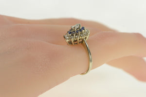 14K 0.65 Ctw Marquise Sapphire Diamond Halo Ring White Gold
