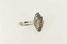 Load image into Gallery viewer, 14K 1.10 Ctw Diamond Ruby Vintage Cluster Ring White Gold