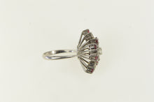 Load image into Gallery viewer, 14K 1.10 Ctw Diamond Ruby Vintage Cluster Ring White Gold