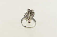 Load image into Gallery viewer, 14K 1.10 Ctw Diamond Ruby Vintage Cluster Ring White Gold