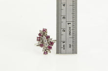Load image into Gallery viewer, 14K 1.10 Ctw Diamond Ruby Vintage Cluster Ring White Gold