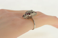Load image into Gallery viewer, 14K 1.10 Ctw Diamond Ruby Vintage Cluster Ring White Gold
