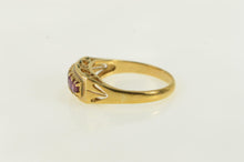 Load image into Gallery viewer, 18K Emerald Cut Ruby Vintage Band Ring Yellow Gold