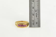 Load image into Gallery viewer, 18K Emerald Cut Ruby Vintage Band Ring Yellow Gold