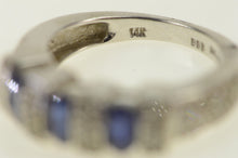 Load image into Gallery viewer, 14K Oval Sapphire Diamond Engagement Ring White Gold