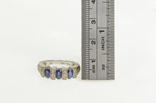 Load image into Gallery viewer, 14K Oval Sapphire Diamond Engagement Ring White Gold