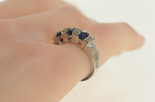 Load image into Gallery viewer, 14K Oval Sapphire Diamond Engagement Ring White Gold