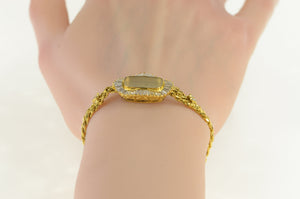 14k Gold 2.00 Diamond Longines Quartz Women's Watch