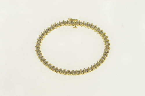 14K 2.00 Ctw Diamond Classic Wavy Link Bracelet 6.75
