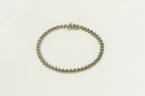 14K 2.00 Ctw Blue Treated Diamond Tennis Bracelet 6.75