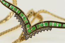 Load image into Gallery viewer, 14K 1.25 Ctw Emerald Diamond Chevron Chain Necklace 15&quot; Yellow Gold