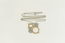 Load image into Gallery viewer, 18K 1.00 Ctw Diamond Circle Cluster Chain Necklace 16.5&quot; White Gold